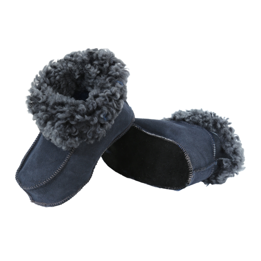 Fårskinnstofflor Handgjorda Blågråa