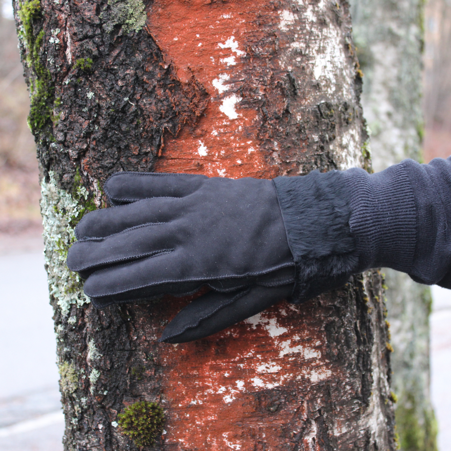 Helios Fårskinnshandskar Svarta