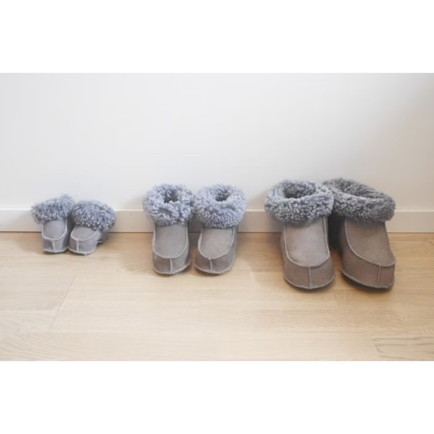 Fårskinnstofflor Handgjorda Grå