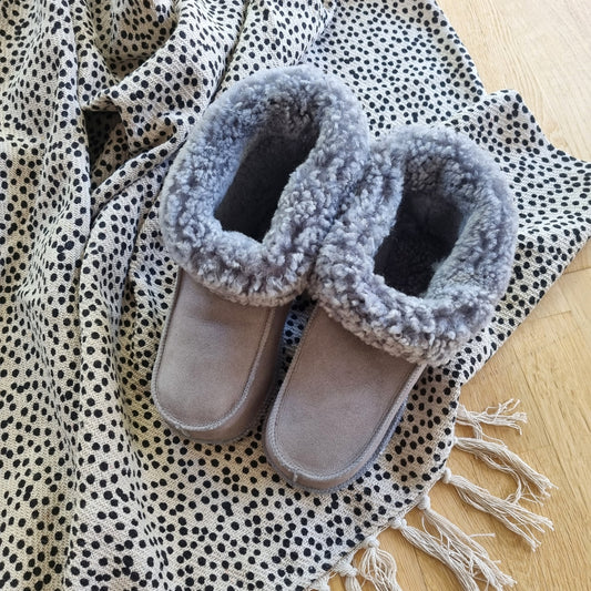 Fårskinnstofflor Handgjorda Grå