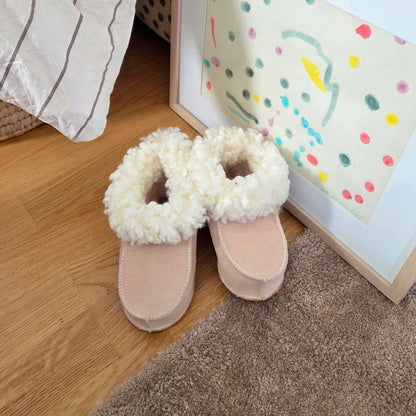 Fårskinnstofflor Handgjorda Ljusrosa