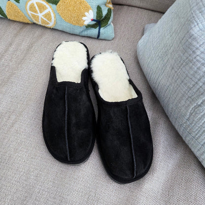 Ermis Fårskinnstofflor Svart