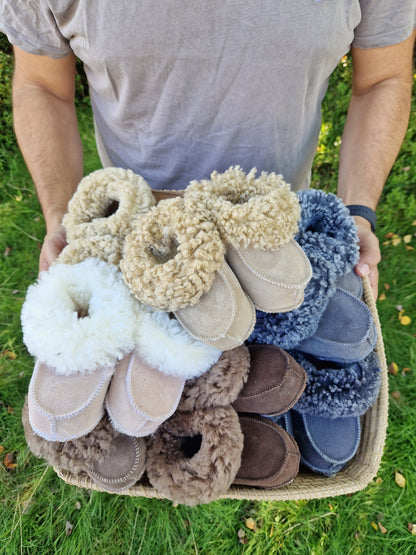 Fårskinnstofflor Handgjorda Taupe - Baby
