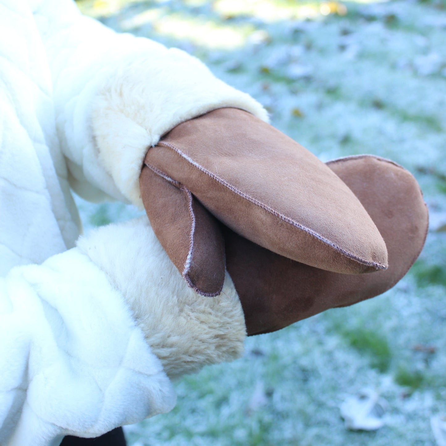 Fårskinnsvantar Handgjorda Ljusbrun