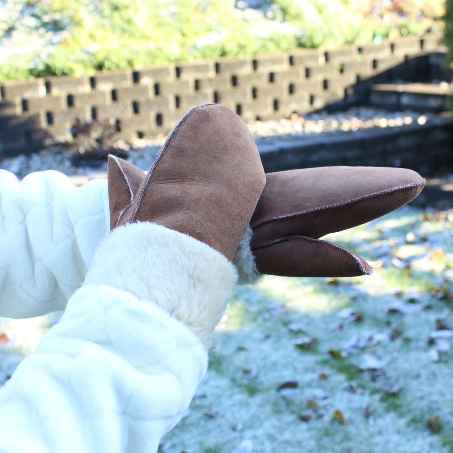 Fårskinnsvantar Handgjorda Ljusbrun