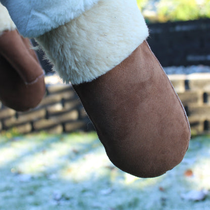 Fårskinnsvantar Handgjorda Ljusbrun