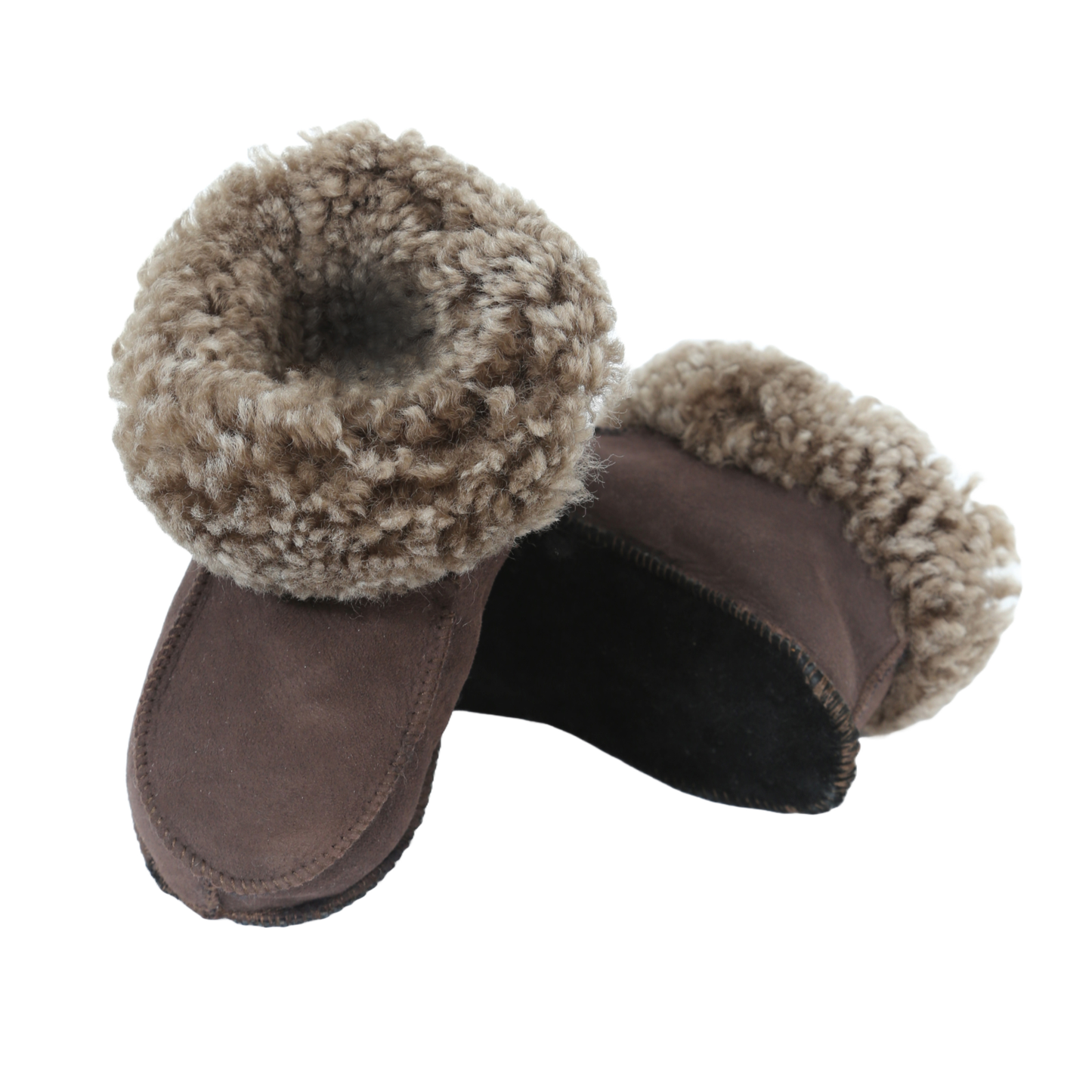 Fårskinnstofflor Handgjorda  Bruna