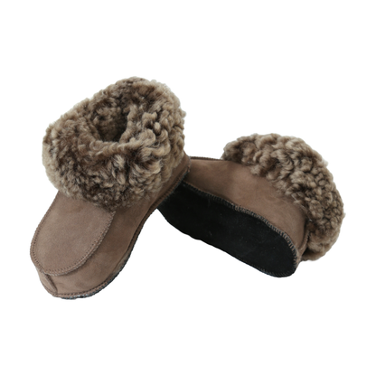 Fårskinnstofflor Handgjorda Taupe